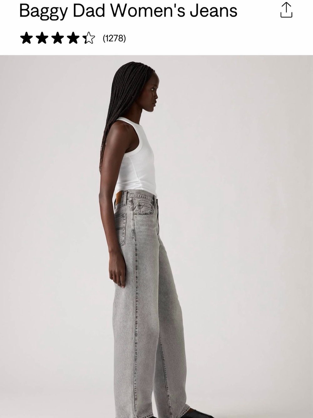 Levi's Baggy Wide-Leg Jeans in Gray Wash